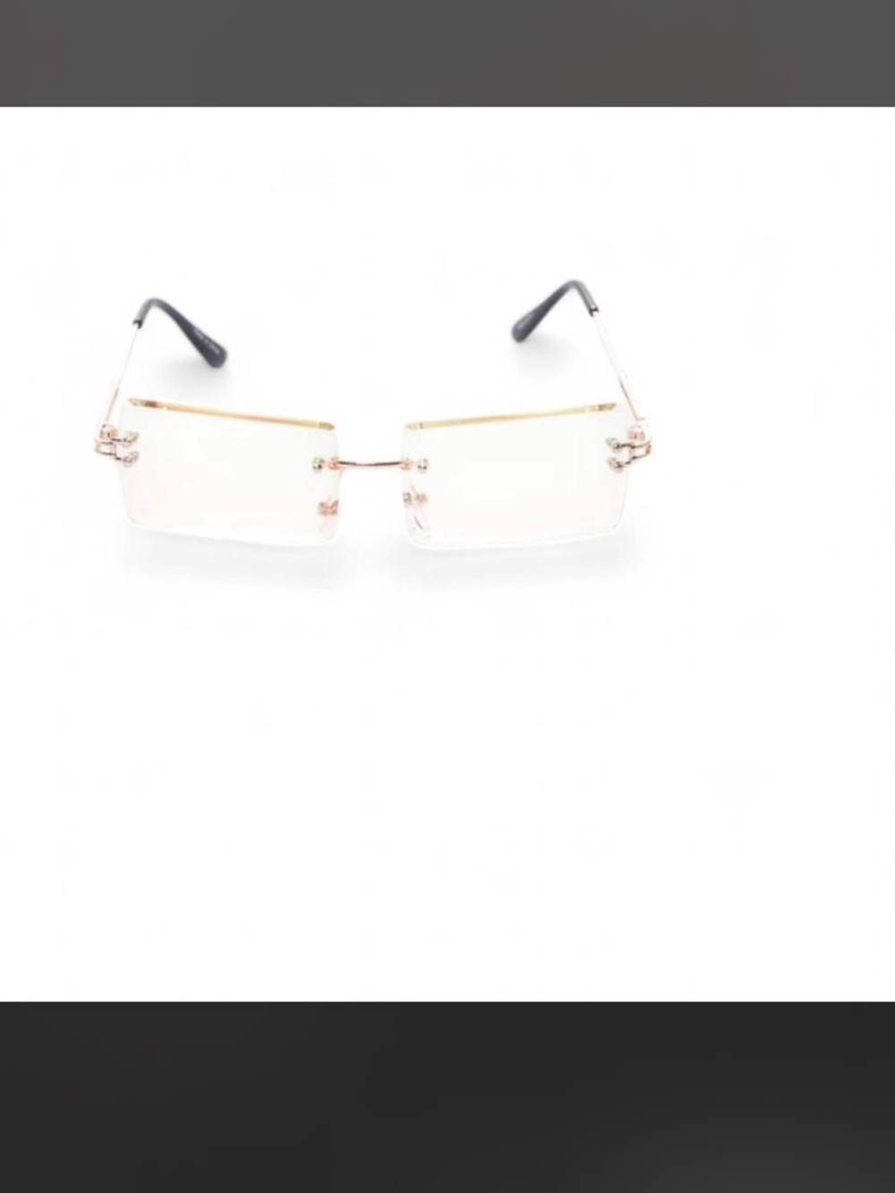 Rimless Rectangular Lens Glasses
